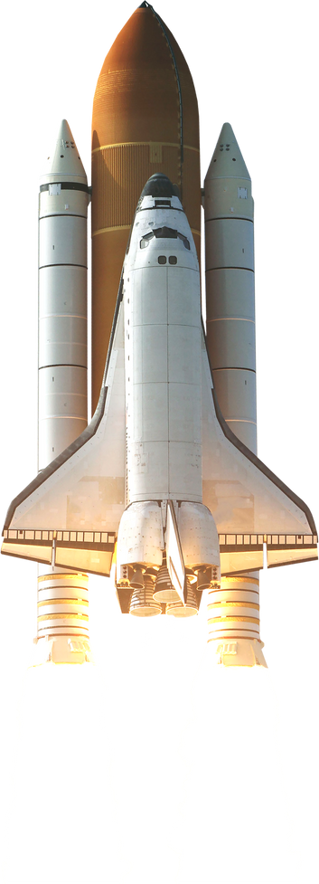 Space Shuttle Takes off into Space. Elements of This Image Furnished by NASA.